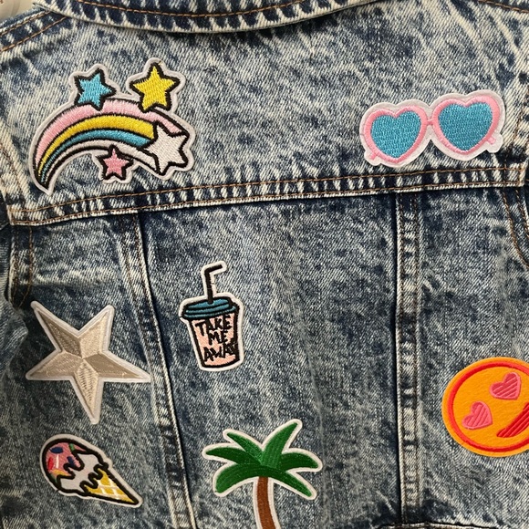 Lola + The Boys Denim Patch Jacket size 2 - Picture 9 of 10